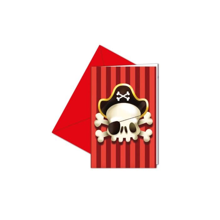 POWERFUL PIRATES INVITATIONS & ENVELOPES 6CT