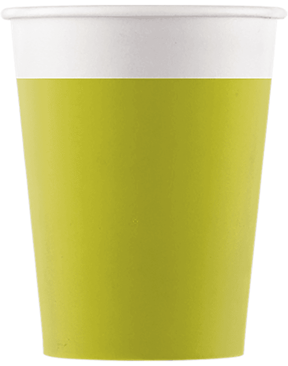 SOLID LIME GREEN PAPER CUPS 200ML 8CT