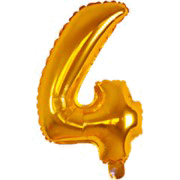 12 INCH AIRFILLED GOLD FOIL BALLOON NUMBERS 1CTP