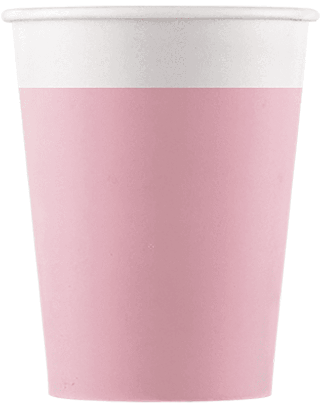 SOLID PINK PAPER CUPS 200ML 8CT