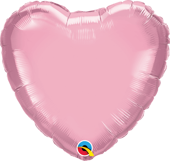 9 INCH FOIL PEARL PINK HEART PLAIN 1CTL