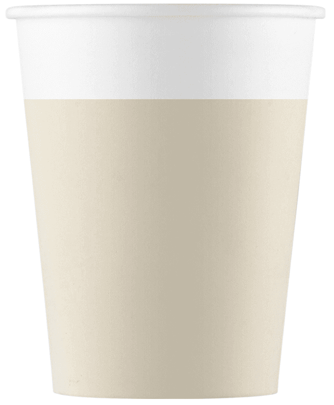 SOLID BEIGE PAPER CUPS 200ML 8CT