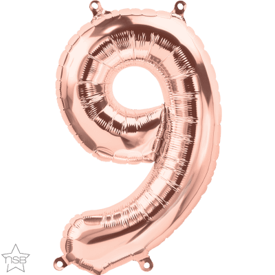 16 IN ROSE GOLD NUMBER 9 AIR FILLED 1CTP