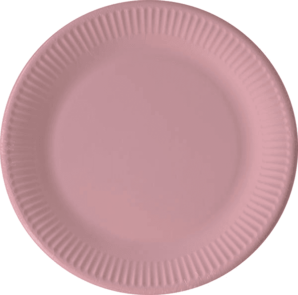 SOLID PINK PAPER PLATES LARGE 23CM 8CT