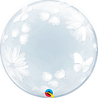 20 INCH DECO BUBBLE BUTTERFLIES&FLOWERS1CTP