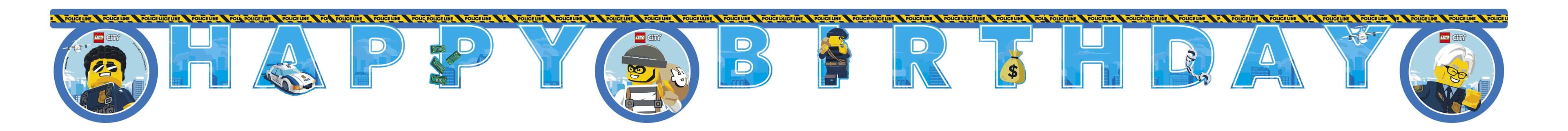 LEGO CITY HAPPY BIRTHDAY PAPER DIE-CUT BANNER 1CT