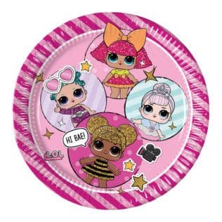 LOL GLITTERRATI PAPER PLATES LARGE 23CM 8CT