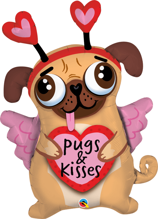 36 INCH FOIL PUGS AND KISSES 1CTP