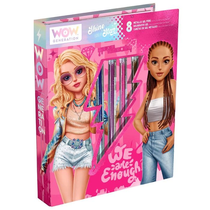Wow Gen Metalic Colouring Notebook With 8 Gel Pens