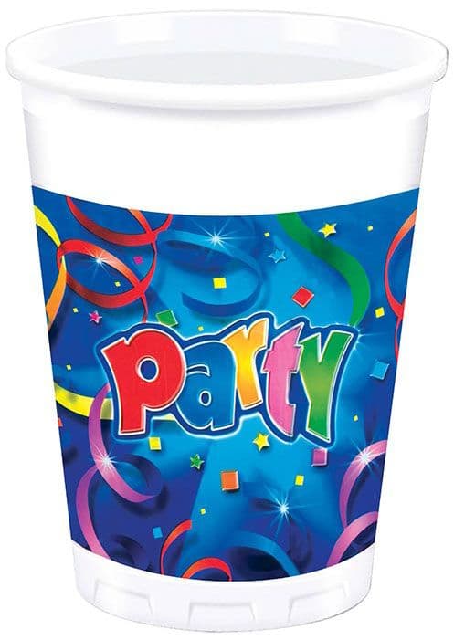 Party Streamers Plastic Cups 200ml 8ct