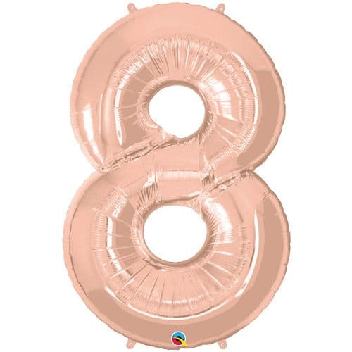 34 INCH FOIL NUMBER 8 ROSE GOLD 1CTP