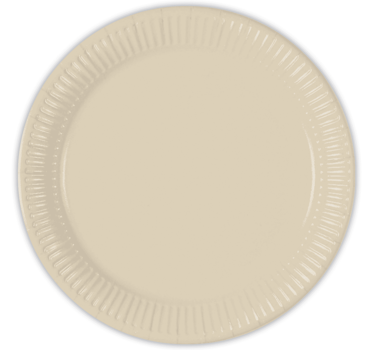 SOLID BEIGE PAPER PLATES LARGE 23CM 8CT