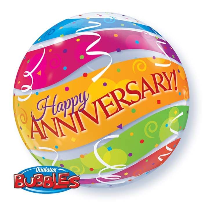 22 INCH SINGLE BUBBLE ANIVERSRY COLORFUL BAND 1CTP