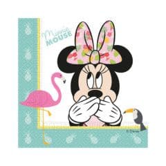 MINNIE TROPICAL TWO PLY PAPER NAPKINS 33X33CM 20CT