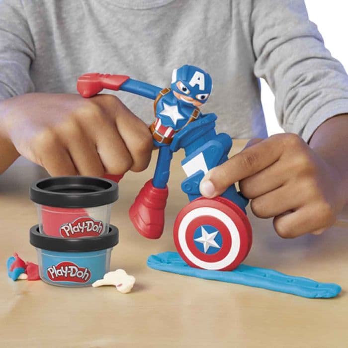 PLAY DOH CAPTAIN AMERICA STAMPING SHIELD