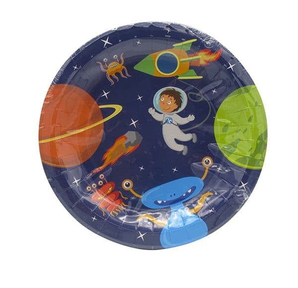 ASTRONAUT PAPER PLATES LARGE 23CM 8CT