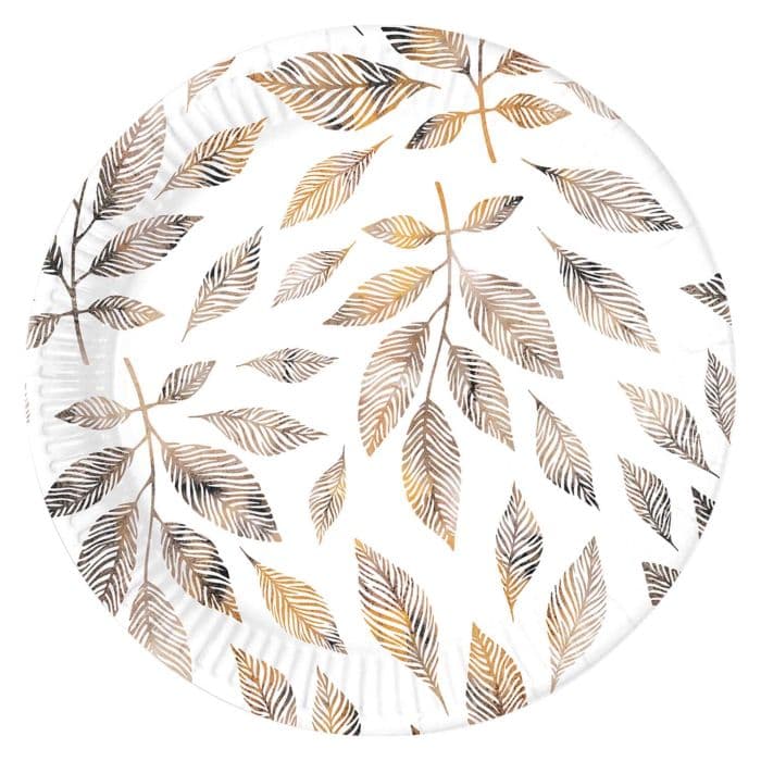GREY BRANCHES PAPER PLATE 23CM 8CT