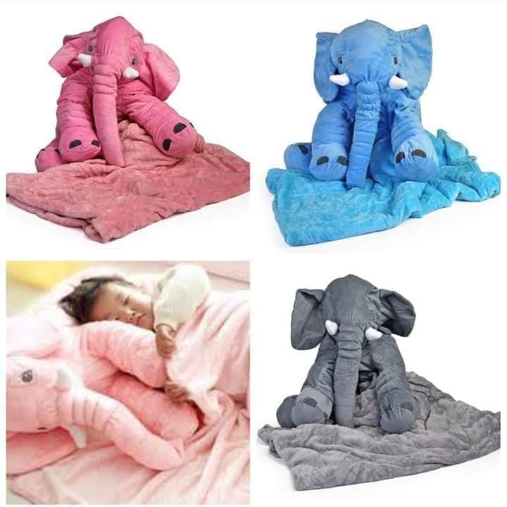 Large Elephant Pillow With Blanket