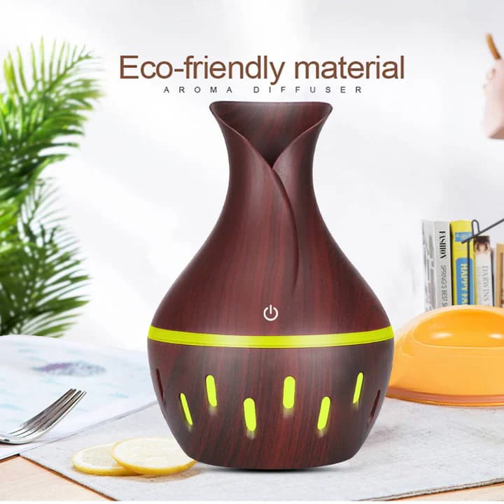 Wooden Vase Humidifier Patterned - 300ml