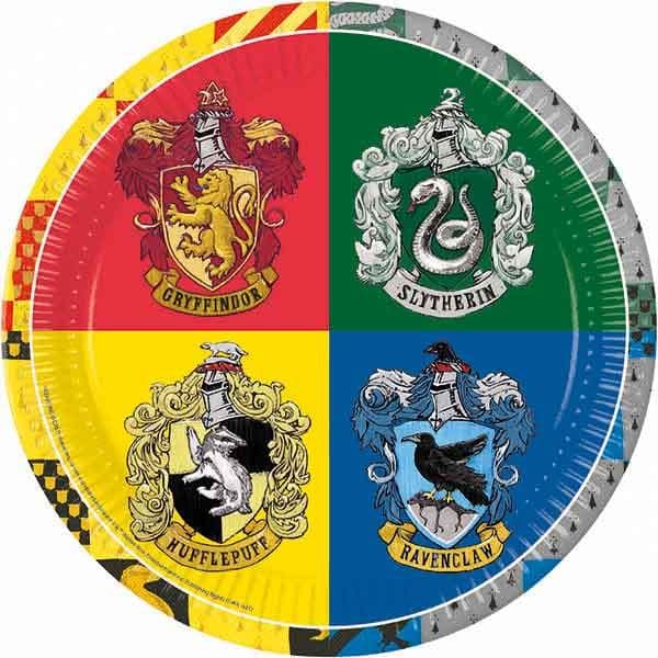 HARRY POTTER HOGWARTS HOUSE PPR PLATE 23CM 8CT NG