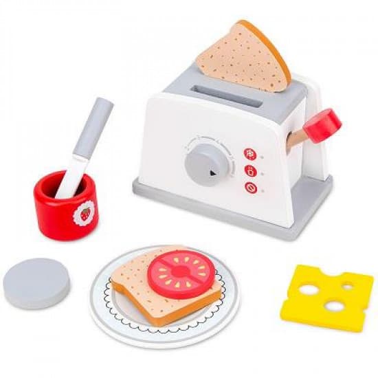 WOODEN KITCHEN TOASTER PLAY SET FOR KIS