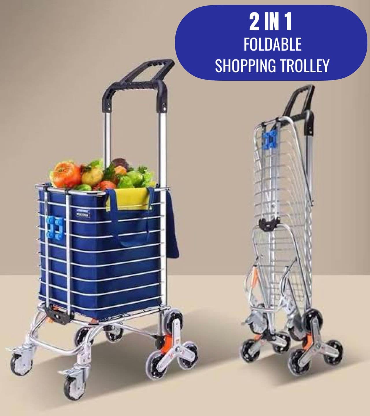 Foldable Shopping Trolley 2 In 1