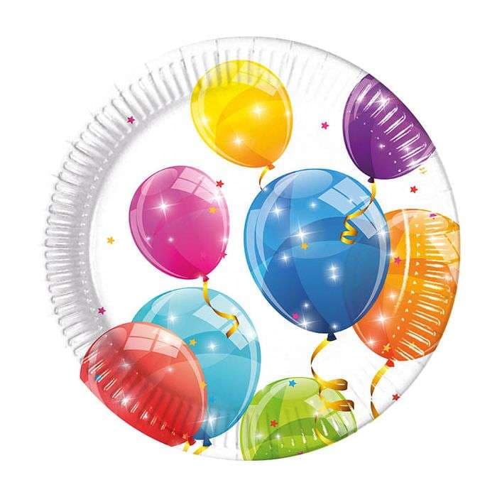 Sparking Balloon Paper Plates Large 23cm 8pc