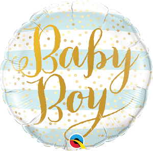 9 INCH FOIL BABY BOY BLUE STRIPES 1CTL