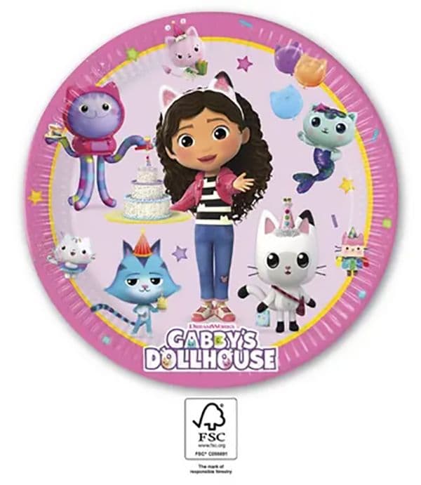 GABBYS DOLLHOUSE PAPER PLATES 23CM 8CT