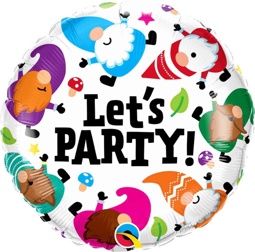 18 INCH FOIL RND LETS PARTY GNOME 1CTP