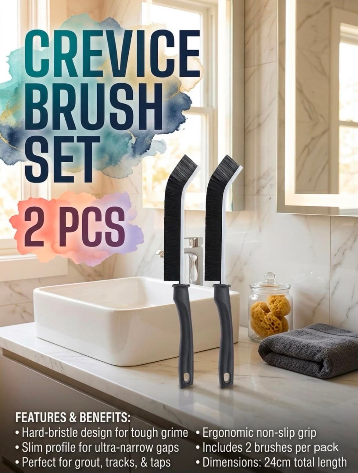 Crevice Cleaning Brush 2 Piece Set