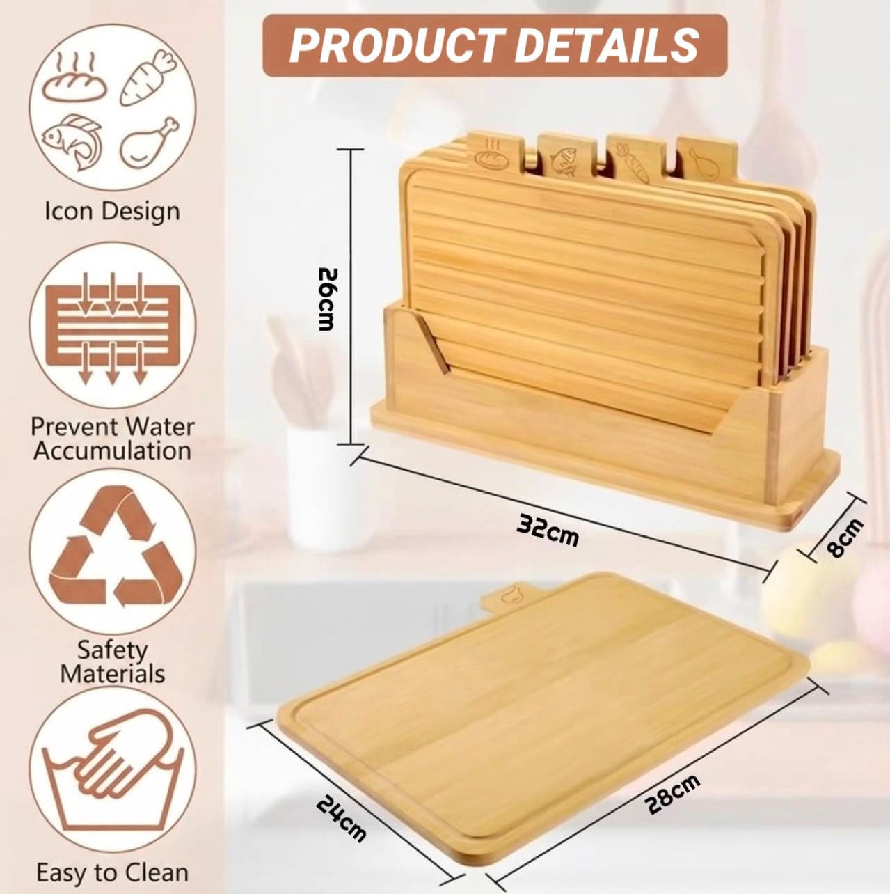 4+1 BAMBOO CHOPPING BOARD