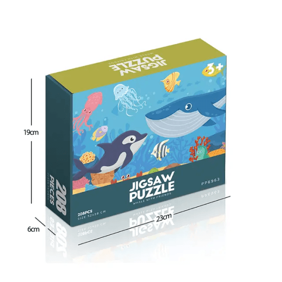 208 Piece Whale Ocean Jigsaw Puzzle for Kids