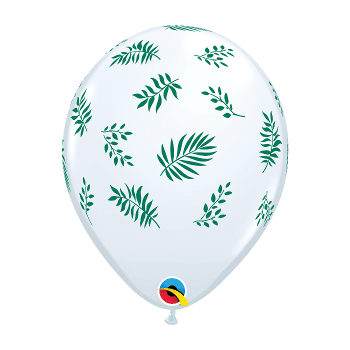 11 INCH LATEX RND TROPICAL GREENERY 50CTP