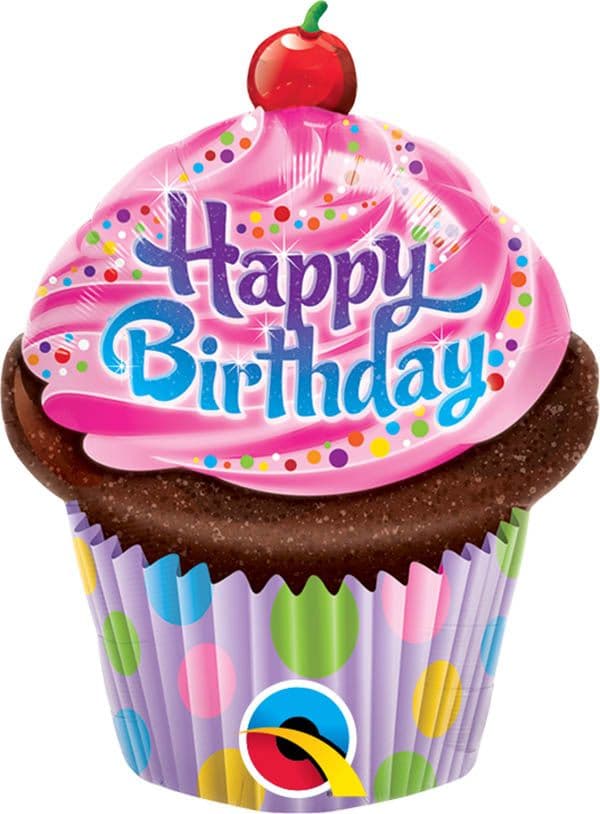 14 INCH FOIL SHAPE BIRTHDAY FROSTED CUPCAKE 1CTL