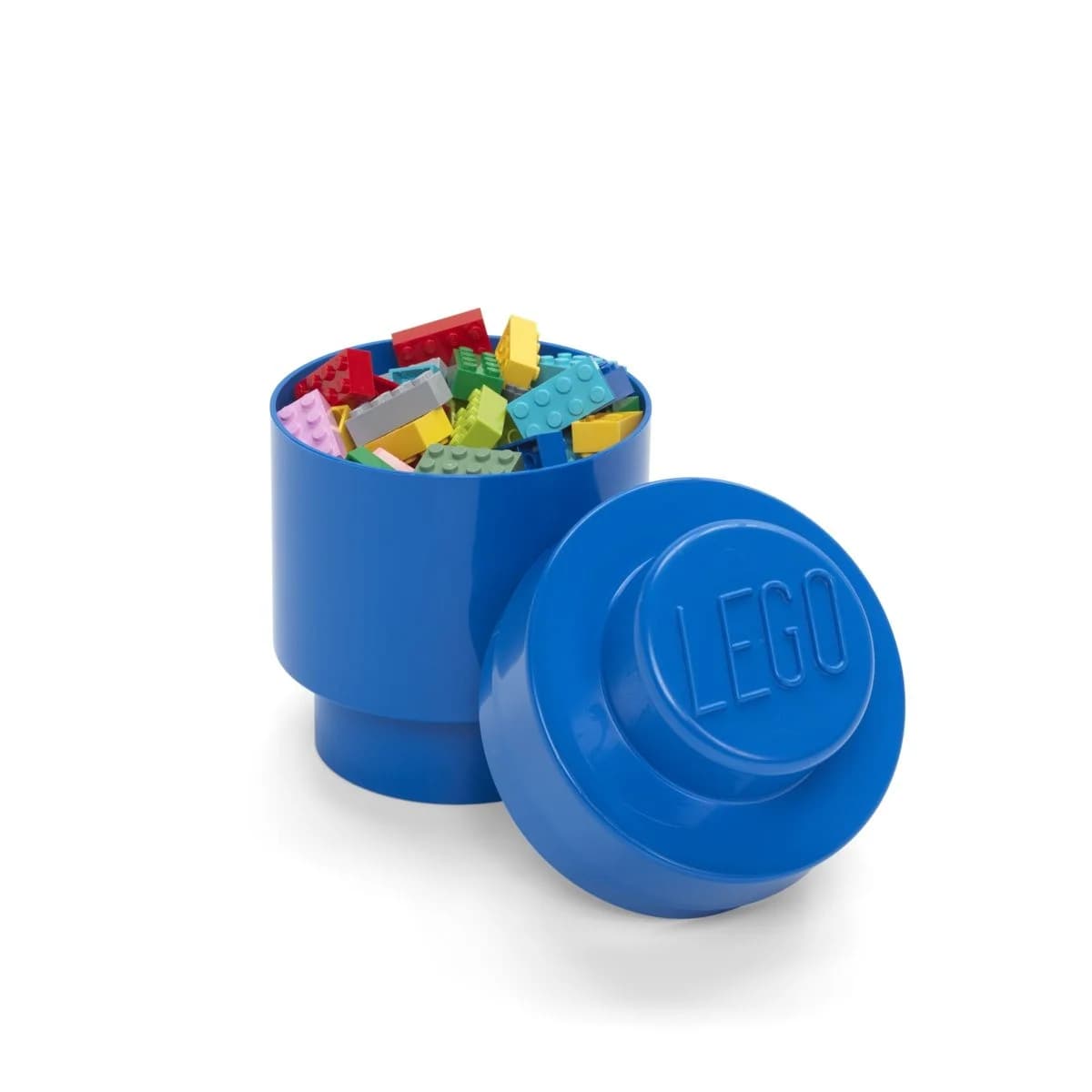 4030 LEGO STORAGE BRICK - 1 KNOB ROUND BLUE