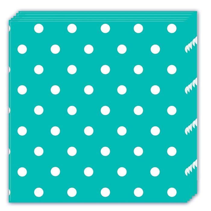 NAPKINS TURQUOISE DOTS THREE PLY 33X33CM 20CT