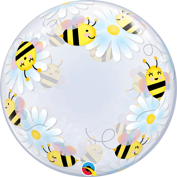 24 INCH DECO BUBBLE SWEET BEES & DAISIES 1 CTP
