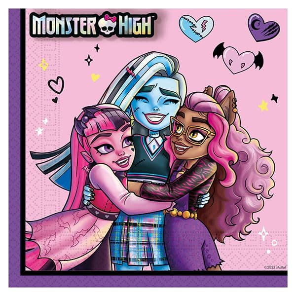 MONSTER HIGH 2PLY NAPKINS 33X33CM 20CT
