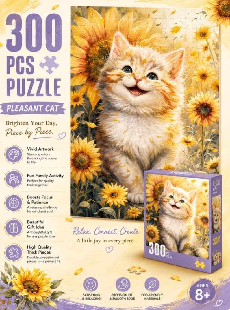 300pc Pleasant Cat Puzzle