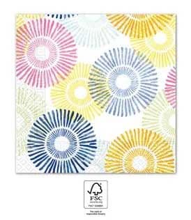 MULTICOLOURS URCHINS 3PLY NAPKINS 33X33CM 20CT