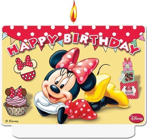 MINNIE HAPPY HELPERS HBDAY DCOR CANDLE 1CT