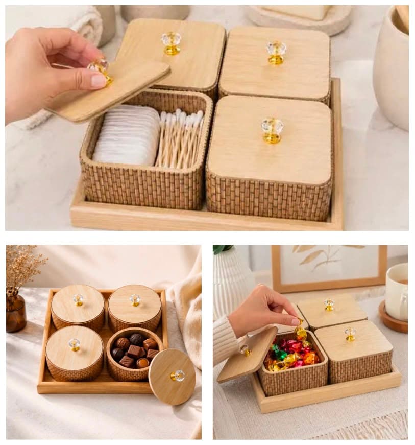 Bamboo Snack Serving Tray