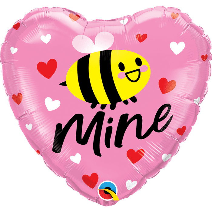 18 INCH FOIL HRT BEE MINE HEARTS 1CTP
