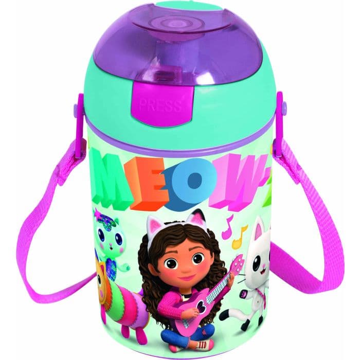 Gabbys Dollhouse Pop Up Canteen With Strap 450ml