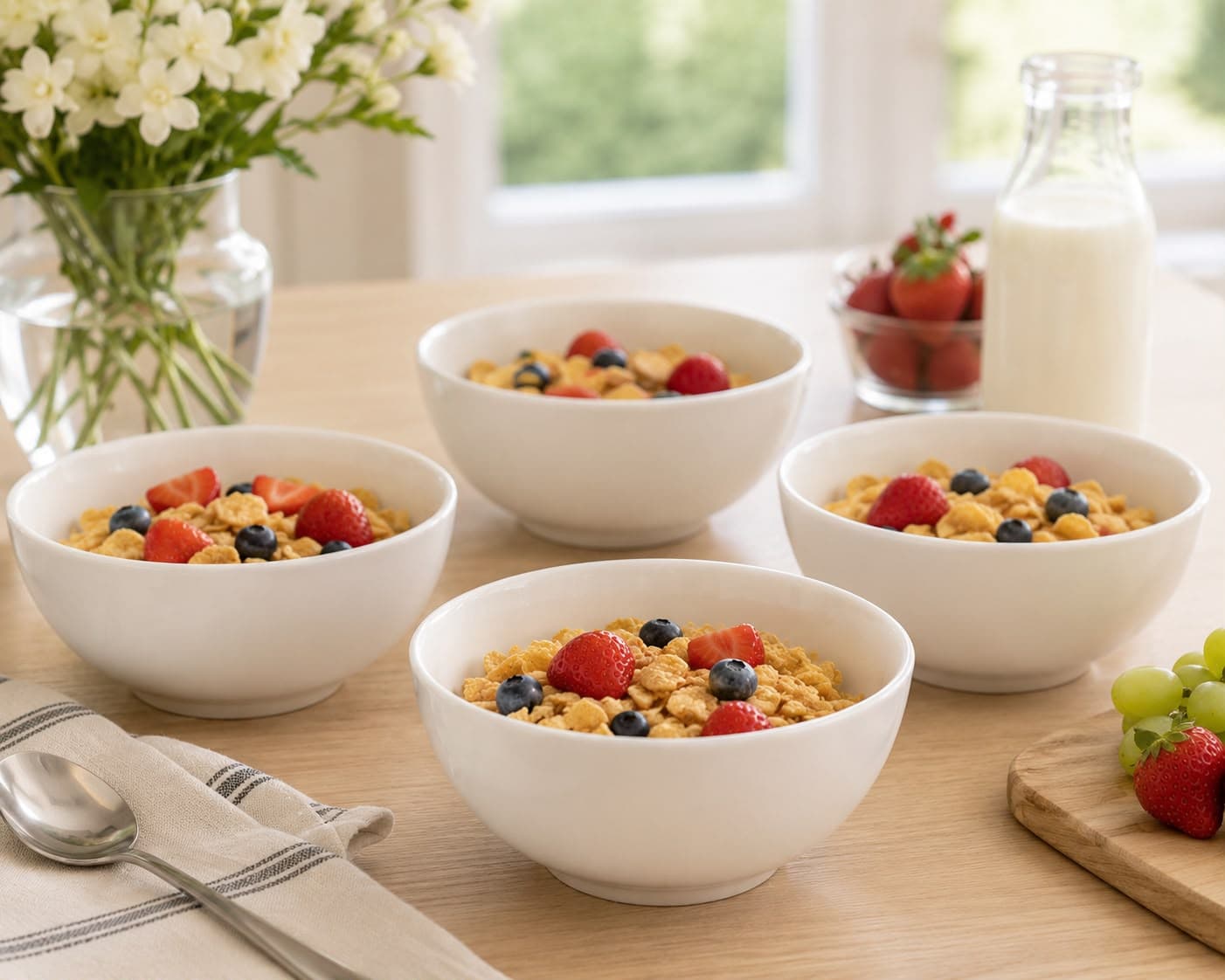 4 Piece Ceramic Cereal Bowl Set
