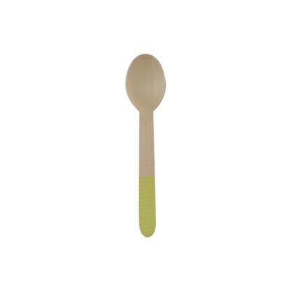 ECO WOODEN LIME GREEN CHEVRON SPOONS 8CT-