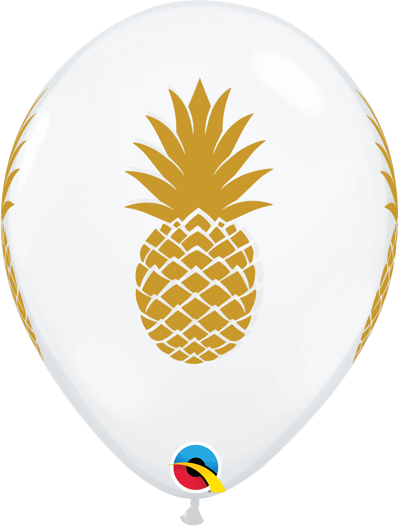 11 INCH LATEX RND DIAMOND CLEAR PINEAPPLE 50CTP