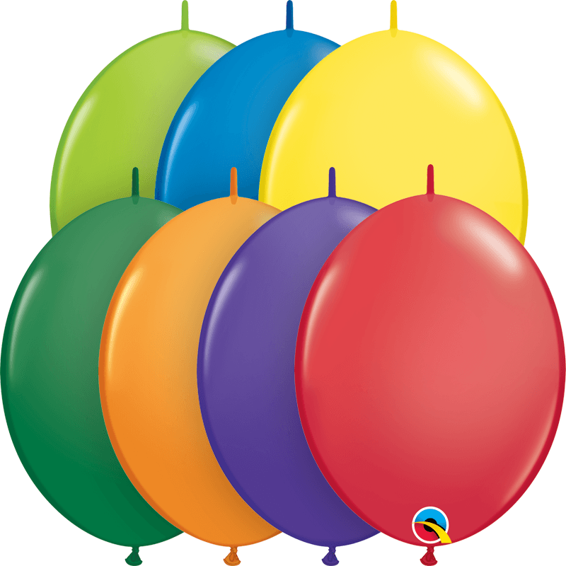 12 INCH LATEX QUICKLINK CARNIVAL ASST PL RND 50CTP