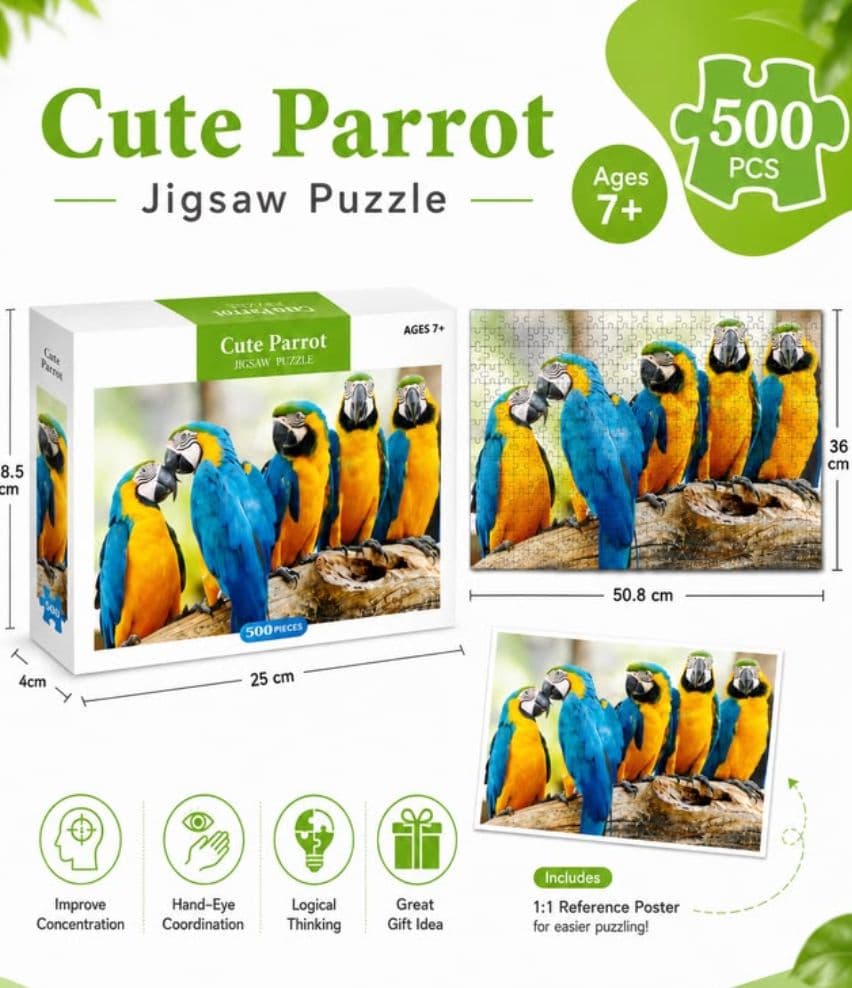 500 Piece Cut Parrot Puzzle